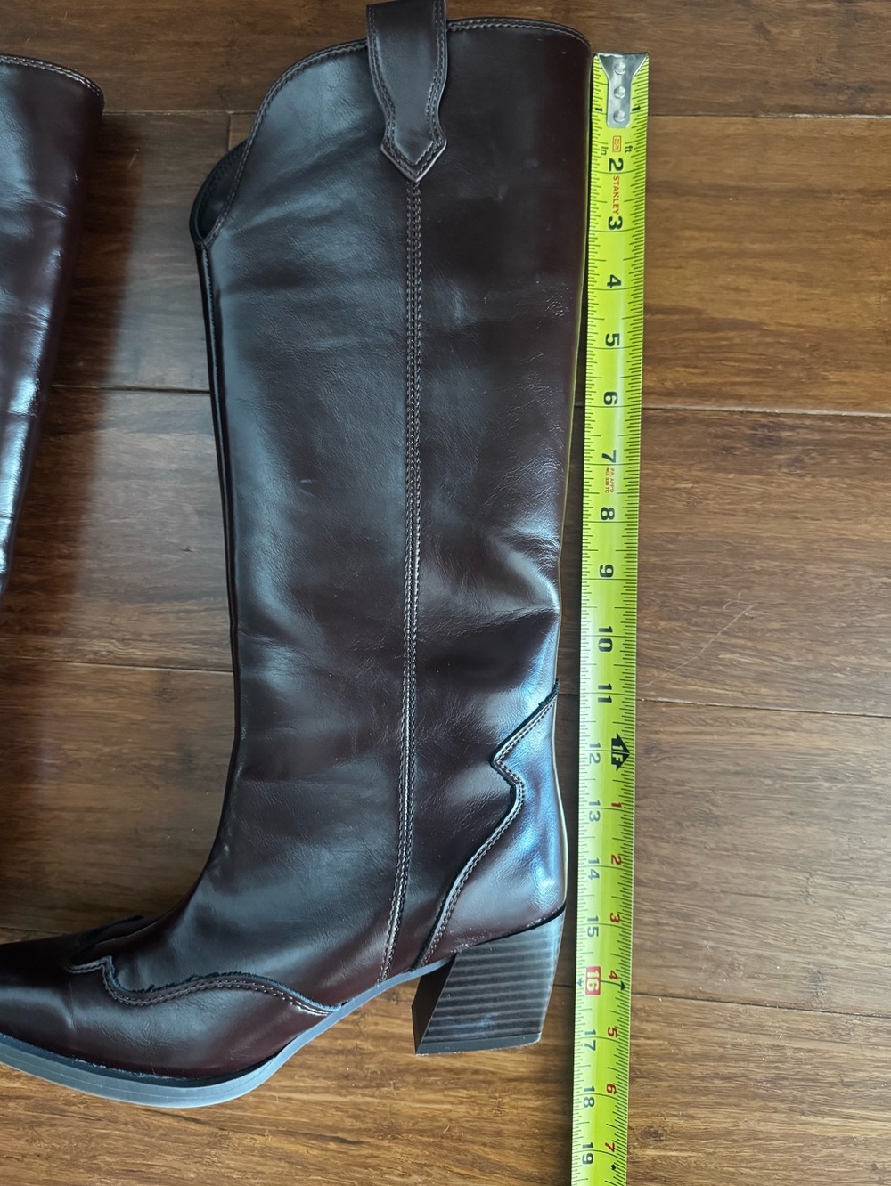 Primark burgundy tall western cowboy boots size 6 - Picture 9 of 12